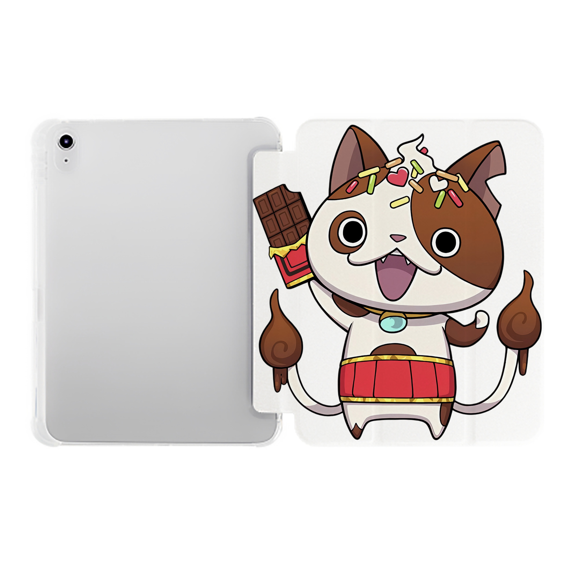 （画像用） 妖怪ウォッチ Yo-kai Watch IPad ケース ペン収納付き 三つ折りスタンド PUレザー×シリコン 対応機種9.5/10.5/10.9インチ